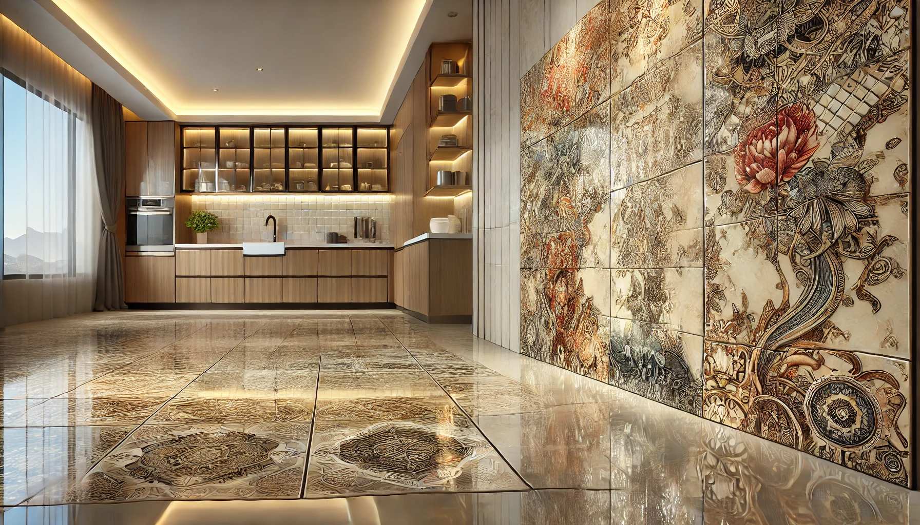 Ceramic Tiles Printing with Glossy